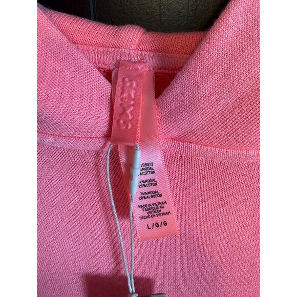 Skims French Terry Pullover Hoodie Sweater Large Coral Long Sleeves Lounge - Picture 4 of 9